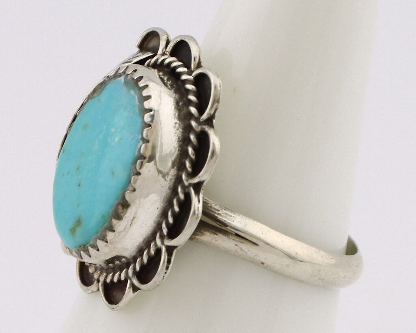 Navajo Handmade Ring 925 Silver Turquoise Native American Artist C.80's