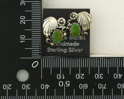 Navajo Earrings 925 Silver Royston Turquoise Native American Artist C.80's