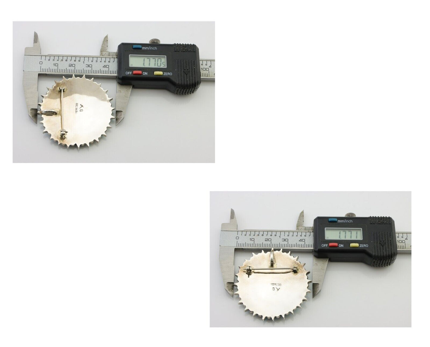 Navajo Pin Pendant 925 Silver Blue Turquoise Signed Benson Yazzie C.80's