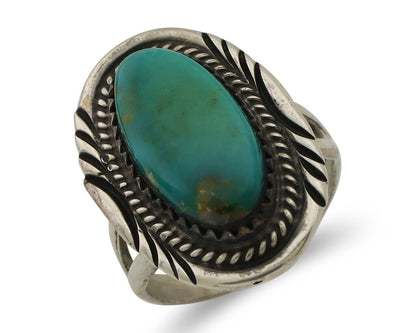 Navajo Ring 925 Silver Natural Turquoise Native American Artist C.80's