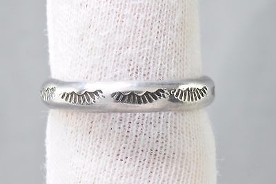 Navajo Indian .925 Solid Sterling Silver Band Hand Stamped Handmade Ring