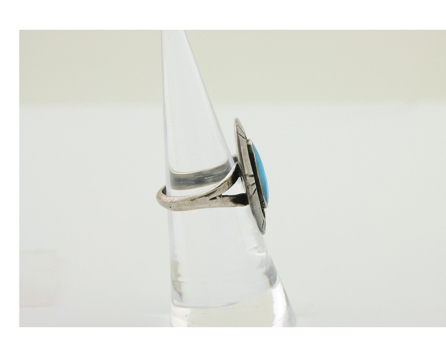 Navajo Handmade Ring 925 Silver Turquoise Native Artist C.80's