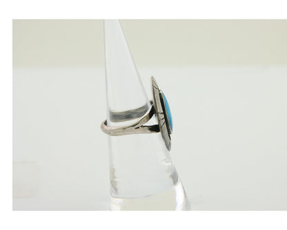 Navajo Handmade Ring 925 Silver Turquoise Native Artist C.80's