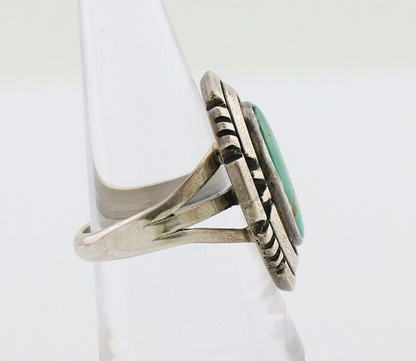 Navajo Ring 925 Silver Turquoise Signed William Denetdale Artist Sz 7.0 C.80's