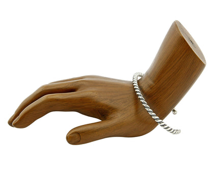 Navajo Montoya 3.8 mm Wide Signed Unknown Artist .925 Silver Handmade Bracelet