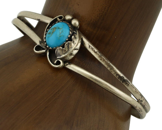 Navajo Slave Bracelet 925 Silver Arizona Turquoise Native American Artist C.80's