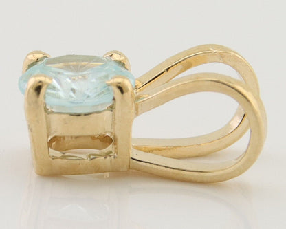 March Birthstone Pendant Set in 14k Solid Yellow Gold