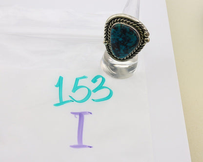 Navajo Ring 925 Sterling Natural Blue Turquoise Signed Ben S C.80's Size 7.0