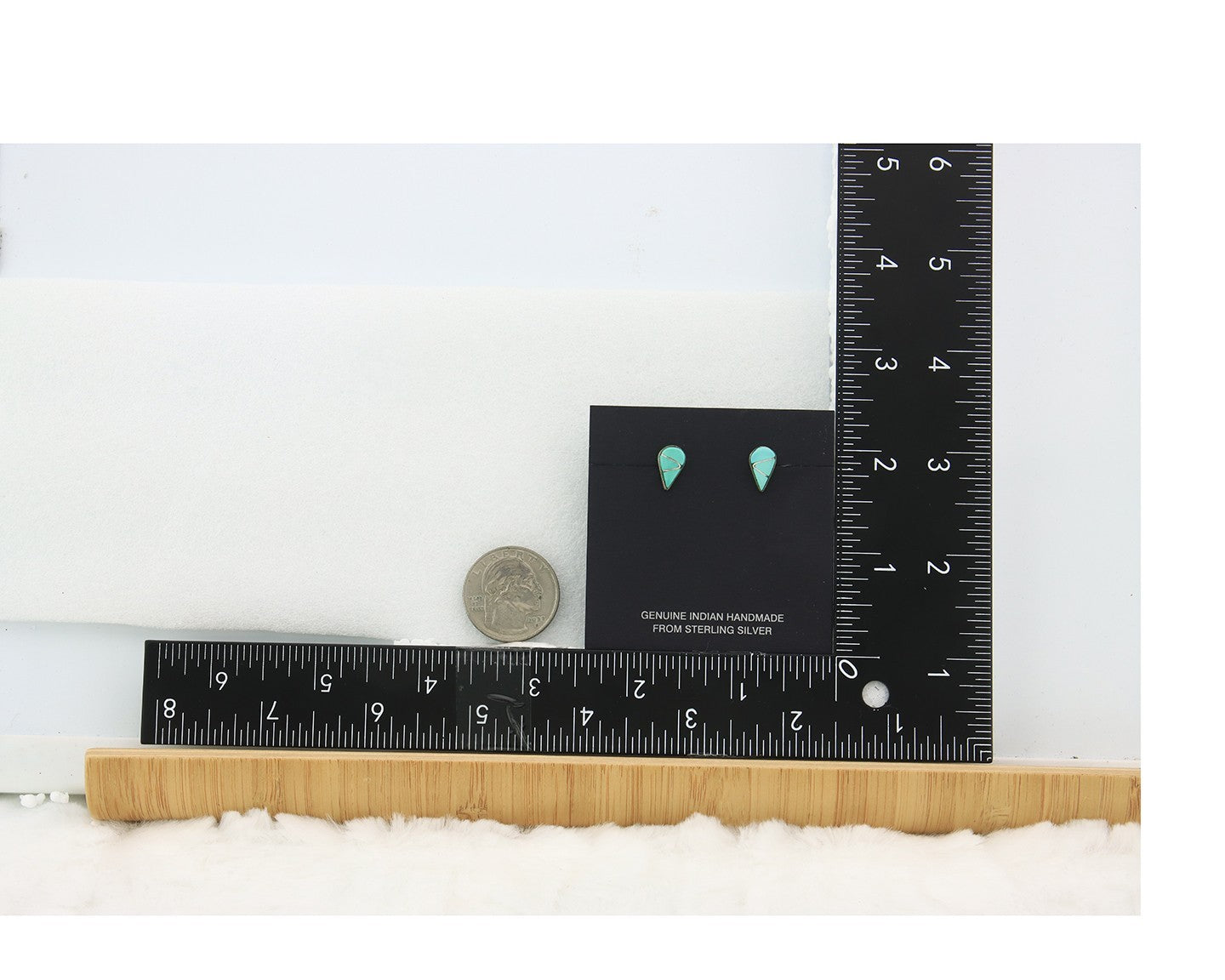 Navajo Earrings Sterling Silver Inlaid Turquoise Vintage