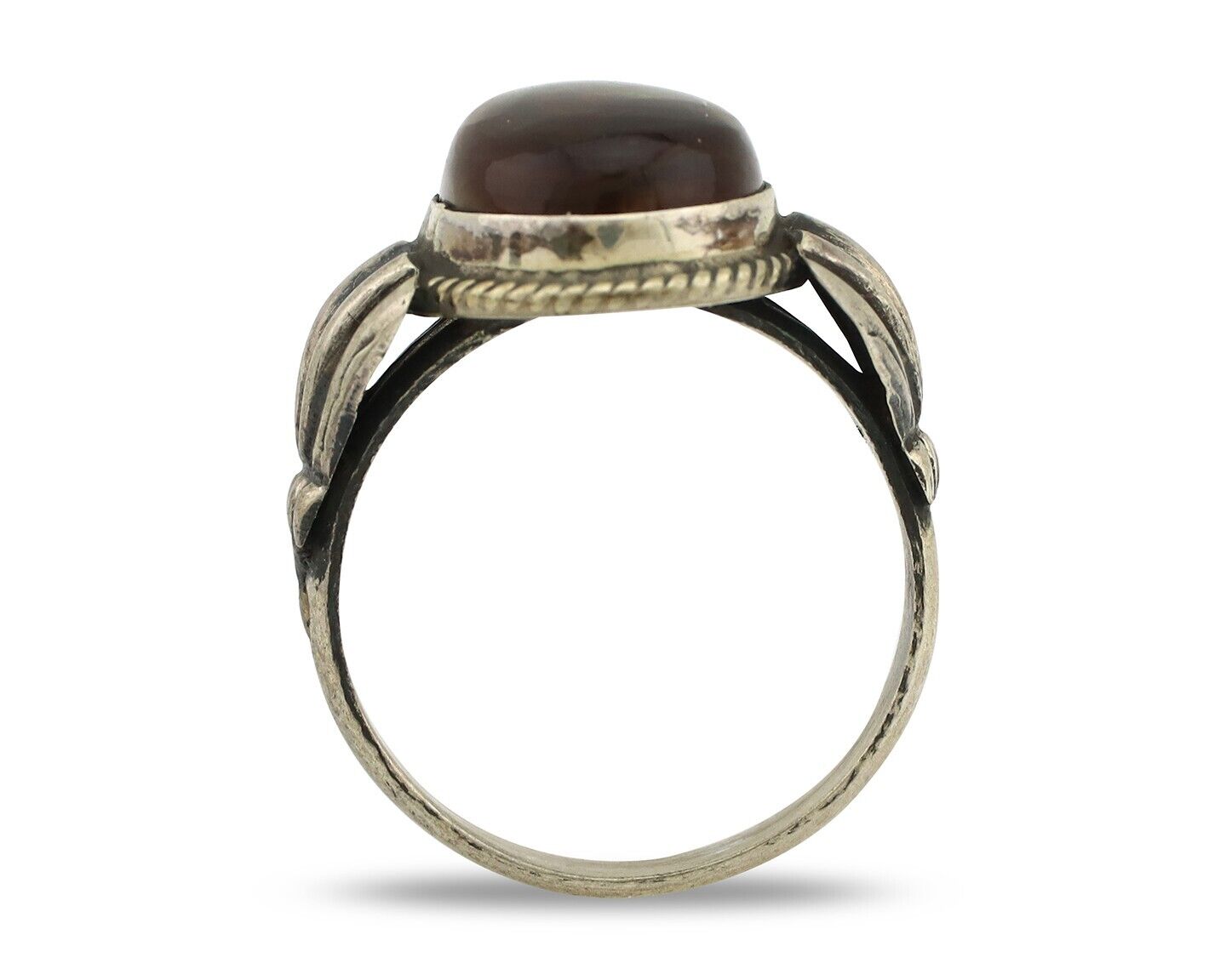 Navajo Handmade Ring 925 Silver Natural High Grade Fire Opal Native Artist C.80s