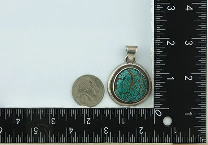 Navajo Pendant 925 Sterling Silver Natural Turquoise Handmade Vintage Artist