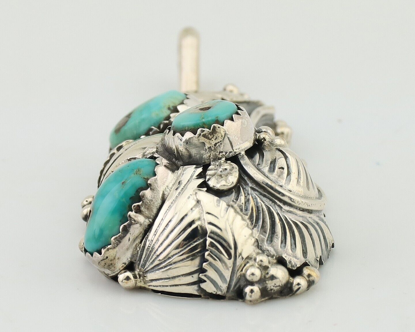 Navajo Pendant 925 Silver Natural Bisbee Turquoise Signed Tom Willeto C.80's