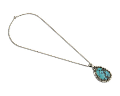 Navajo Necklace 925 Silver Natural Turquoise Artist M Montoya C.80's