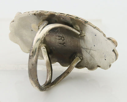 Navajo Ring .925 Sterling Blue Turquoise Artist Signed R Yazzie C.80's