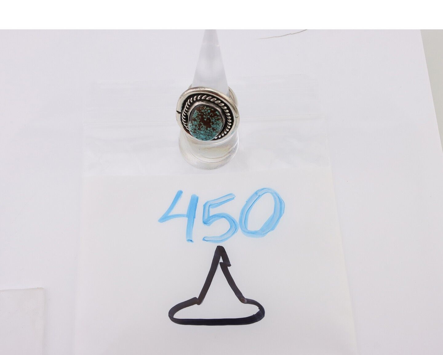 Navajo Ring 925 Silver Real Mine 8 Turquoise Native American Artist C.80's