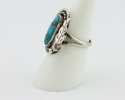 Navajo Handmade Ring 925 Silver Turquoise Native American Artist Signed J C.80's