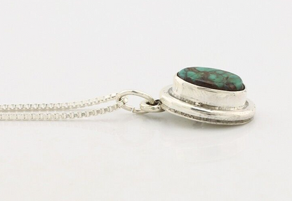 Navajo Necklace 925 Silver Natural Kingman Turquoise Native Artist C.2008