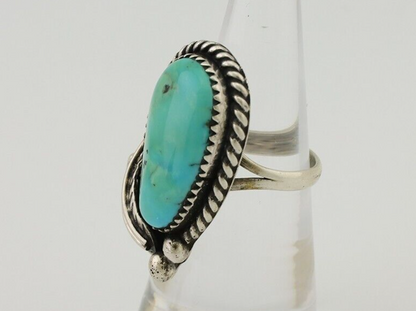 Navajo Ring 925 Silver Natural Blue Turquoise Native American Artist C.80's