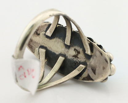 Navajo Ring 925 Silver Sleeping Beauty Turquoise Artist Signed SC C.80's