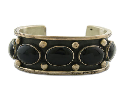Vintage Navajo Bracelet 925 Silver Onyx Traditional Handmade Native American