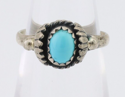 Navajo Ring 925 Silver Kingman Turquoise Native American Artist Made In 1985