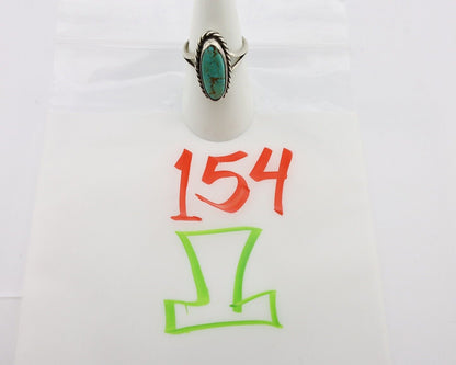 Navajo Ring 925 Silver Kingman Turquoise Native American Artist C.80's