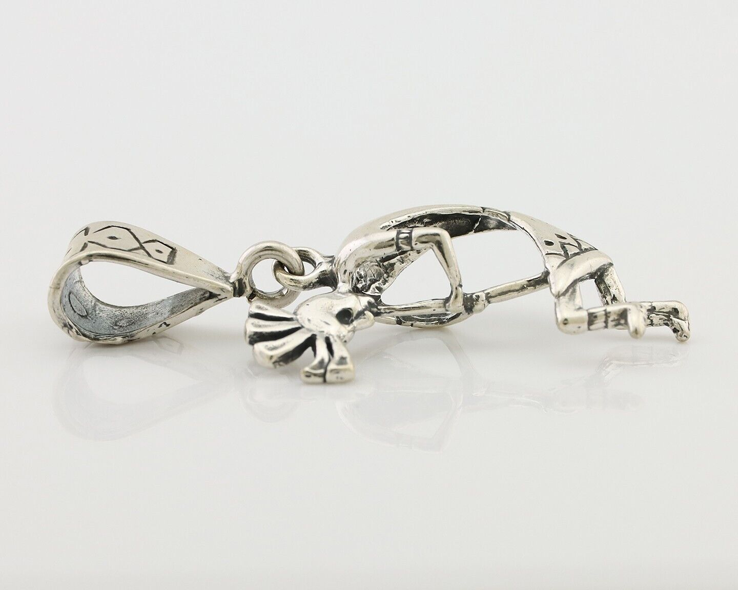 Navajo Kokopelli Pendant 925 Sterling Silver Native Artist Masha C.80's