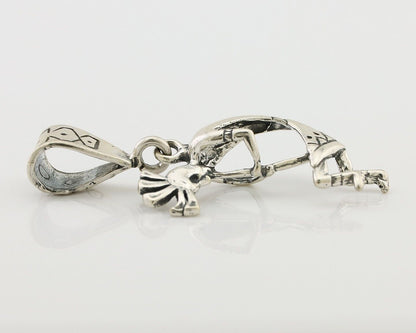 Navajo Kokopelli Pendant 925 Sterling Silver Native Artist Masha C.80's