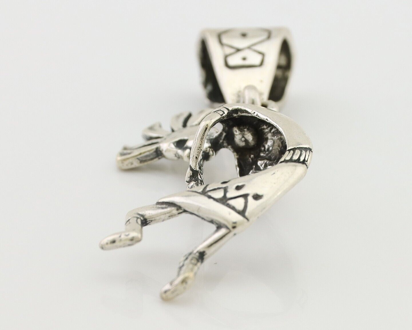 Navajo Kokopelli Pendant 925 Sterling Silver Native Artist Masha C.80's