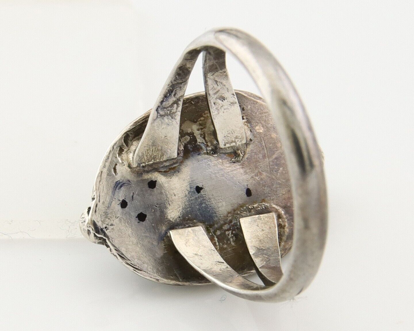 Navajo Ring 925 Sterling Natural Mined Arizona Turquoise C.80's Size 7.5