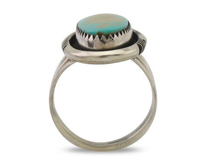 Navajo Ring 925 Silver Natural Blue Turquoise Native American Artist C.80's
