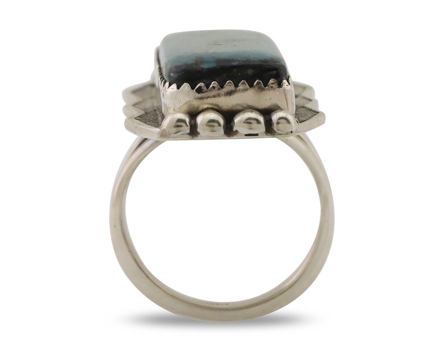 Navajo Hamdmade Ring 925 Silver Southwest Turquoise Signed D C.80's