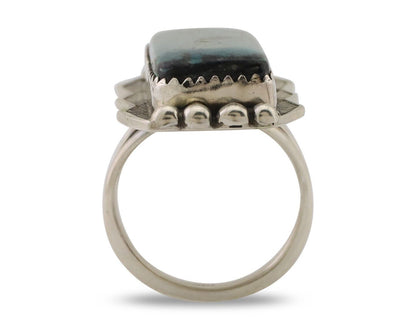 Navajo Hamdmade Ring 925 Silver Southwest Turquoise Signed D C.80's
