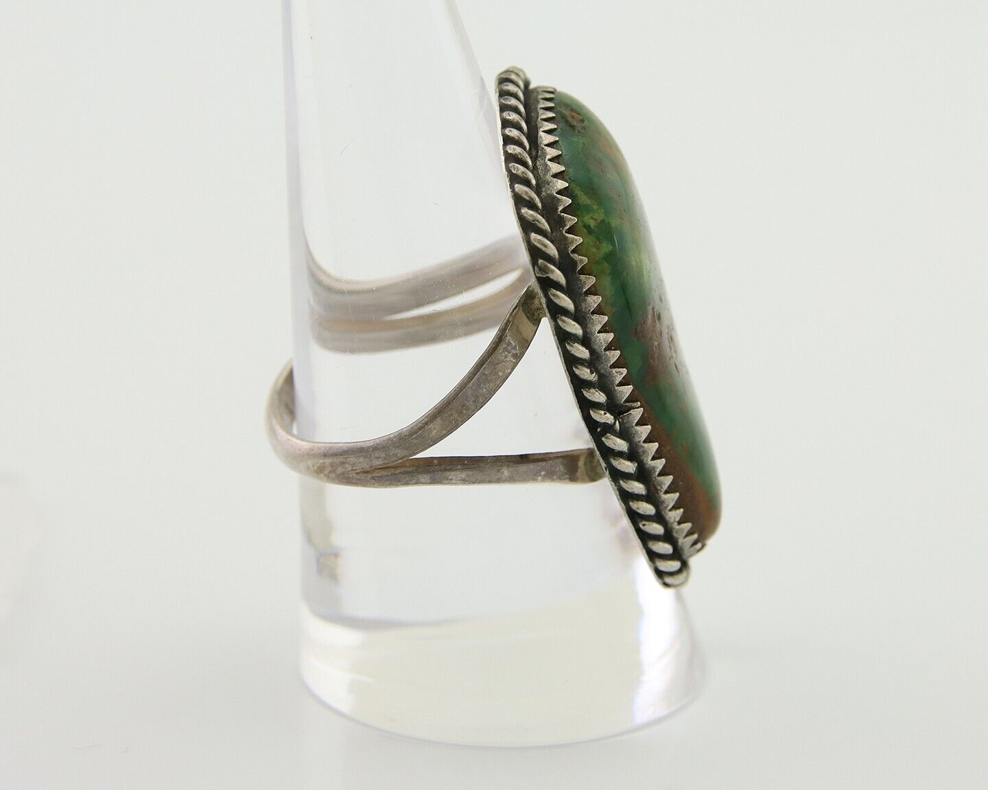 Navajo Handmade Ring 925 Silver Manassas Turquoise Native Artist C.80's