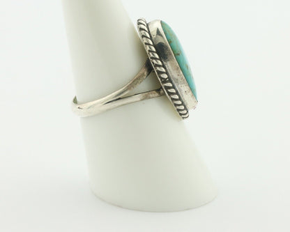 Navajo Ring 925 Silver Natural Blue Turquoise Signed M Montoya C.80's