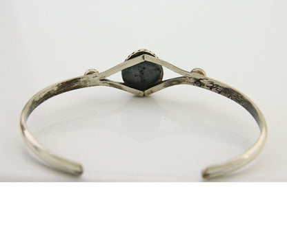 Navajo Cuff Bracelet 925 Silver Turquoise Native American Artist Handmade C.80's