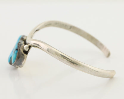 Navajo Bracelet 925 Silver Morenci Turquoise Artist Signed Frank Sandoval C.80's