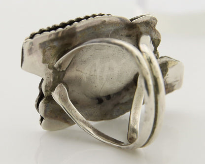 Navajo Ring 925 Silver Natural Blue Turquoise Native American Artist C.80's