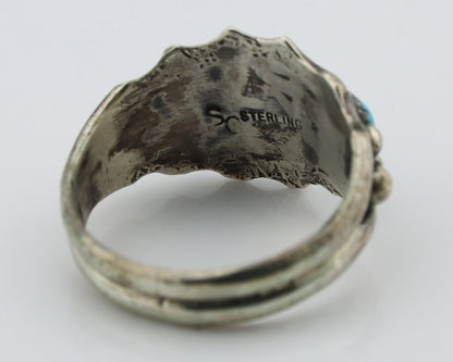 Navajo Ring 925 Silver Blue Turquoise Artist Signed SkyStone Creations C.80's