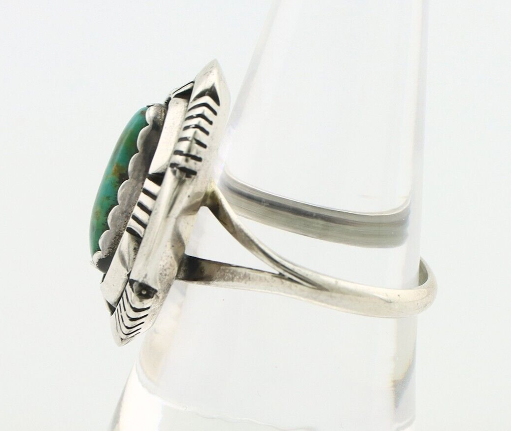 Navajo Ring 925 Silver Turquoise Artist Signed Leonard & Marian Nez C.80's