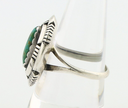 Navajo Ring 925 Silver Turquoise Artist Signed Leonard & Marian Nez C.80's