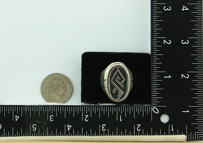 Men Navajo Ring Sterling Silver Hand Stamped Handmade Vintage Size 11