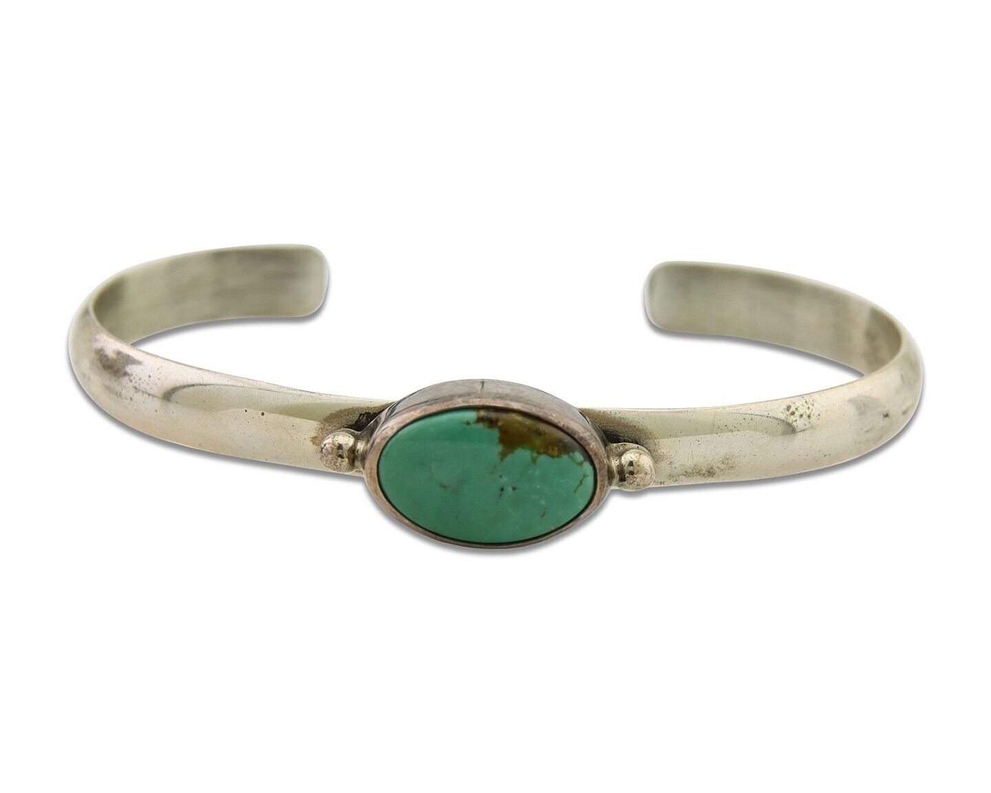 Navajo Cuff Bracelet 925 Silver Turquoise Cuff Native American Artist C.80's