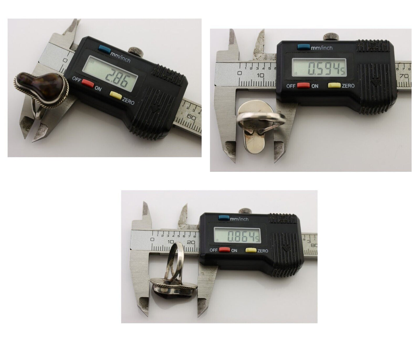 Navajo Handmade Ring 925 Silver Natural Fire Opal Native Artist Size 6.5 C.80's