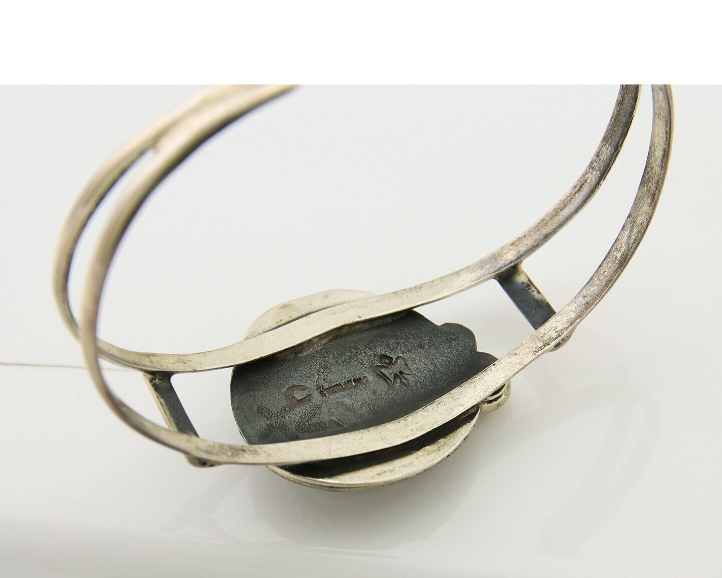 Navajo Bracelet 925 Silver Turquoise Cuff Artist Signed C Montoya C.80's