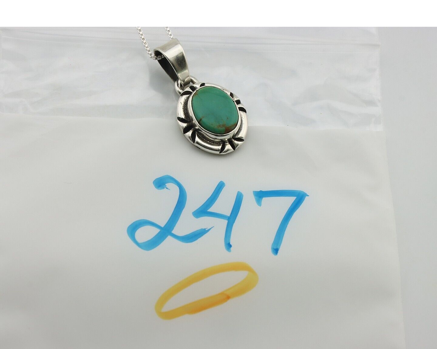 Navajo Necklace 925 Silver Arizona Turquoise Handmade Signed Gecko C.90's