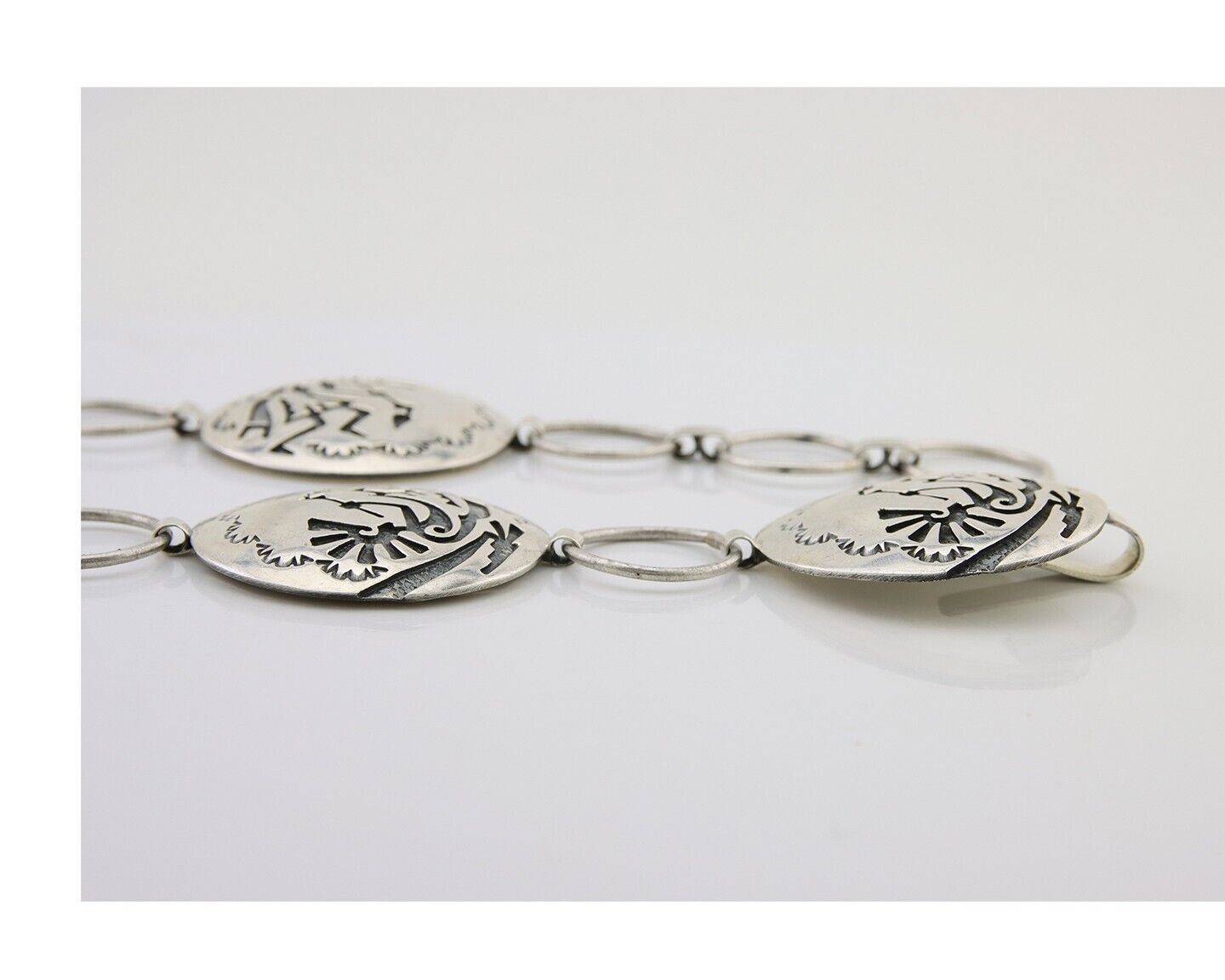 Navajo Kokopelli Concho Belt in Solid 925 Sterling Silver 35 inches