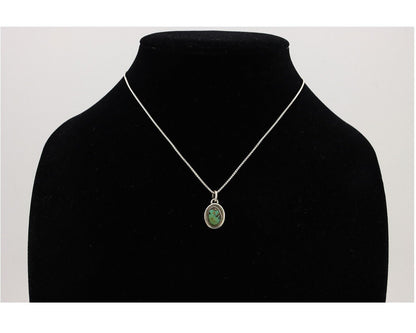 Navajo Necklace 925 Silver Natural Kingman Turquoise Native Artist C.2008