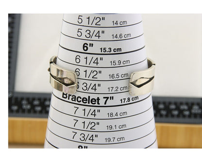 Navajo Bracelet .925 Silver Red Coral Cuff Signed Charles Johnson C.80's