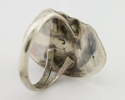 Navajo Handmade Ring 925 Silver Natural Turquoise Signed Jason Livingston C.80's